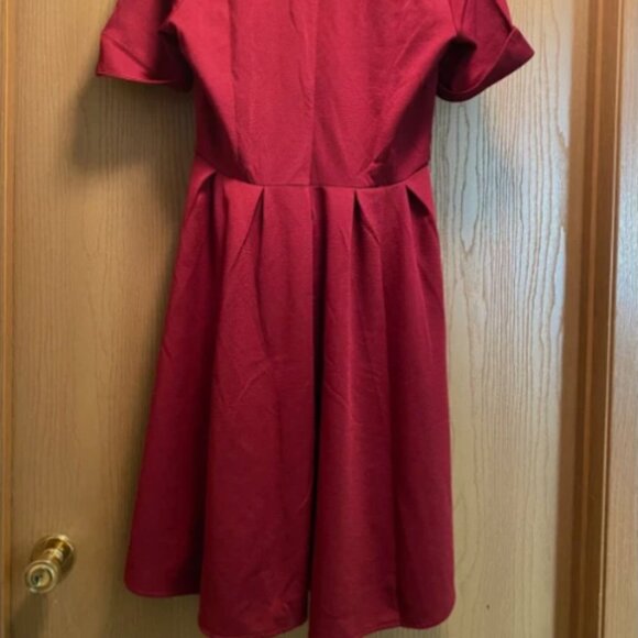Women's Vintage Red Fit and Flare Midi Dress size XXL - Picture 5 of 5